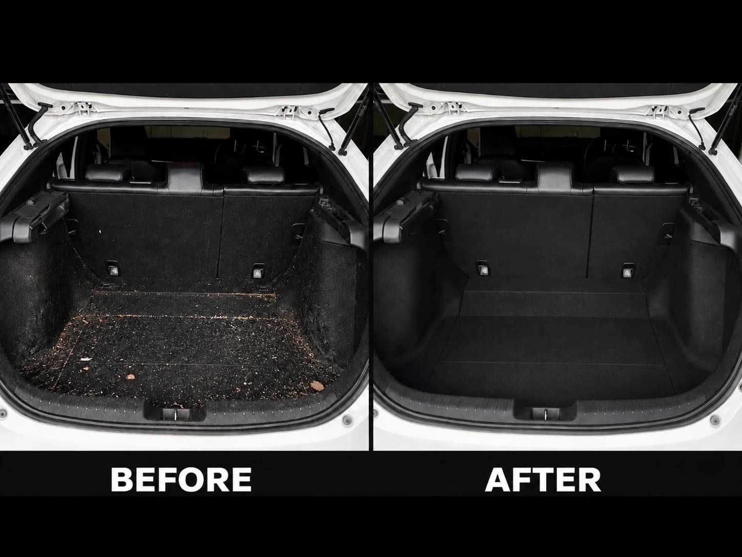 Honda Civic boot before and after Platinum Interior Restoration